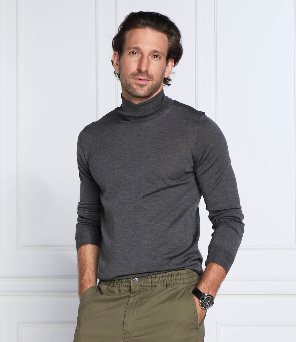 Хлопковый гольф cole rollneck Oscar Jacobson - серый(65028023)