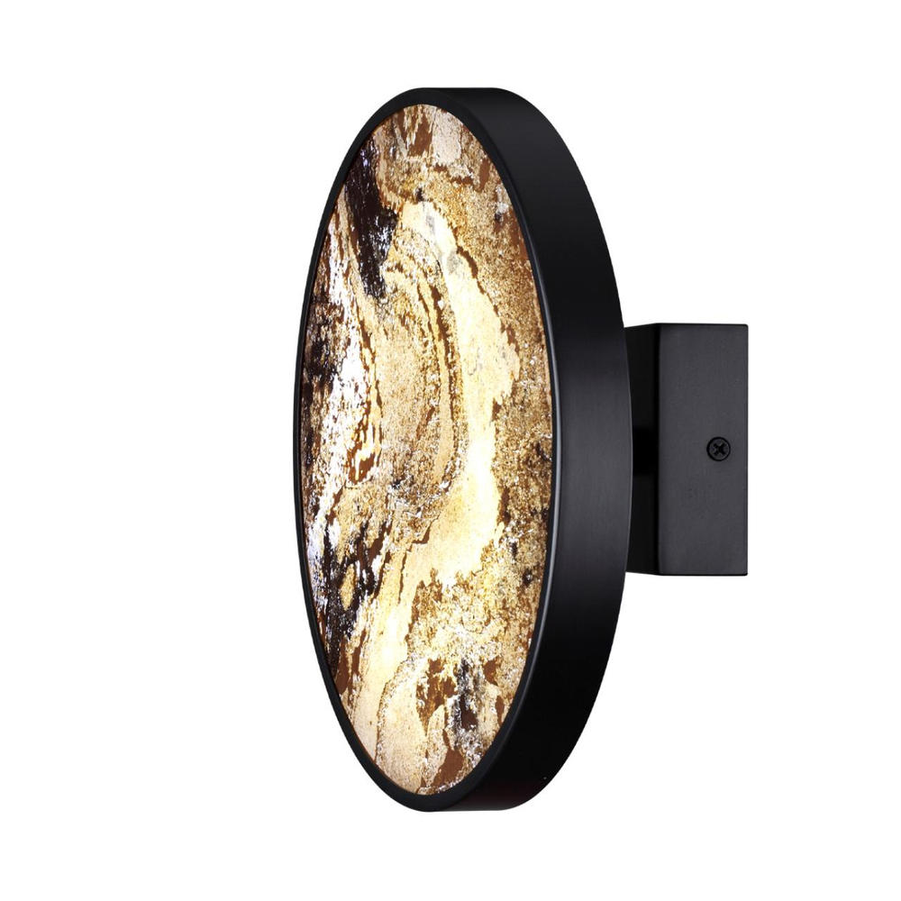 5064/15WL L-VISION ODL24 205 черн./серо-беж./металл/натур.камень/акрил Настенн.светильн. с переключ.цветов.темпер. LED 15W 3000К/4000K/6000K BERGI