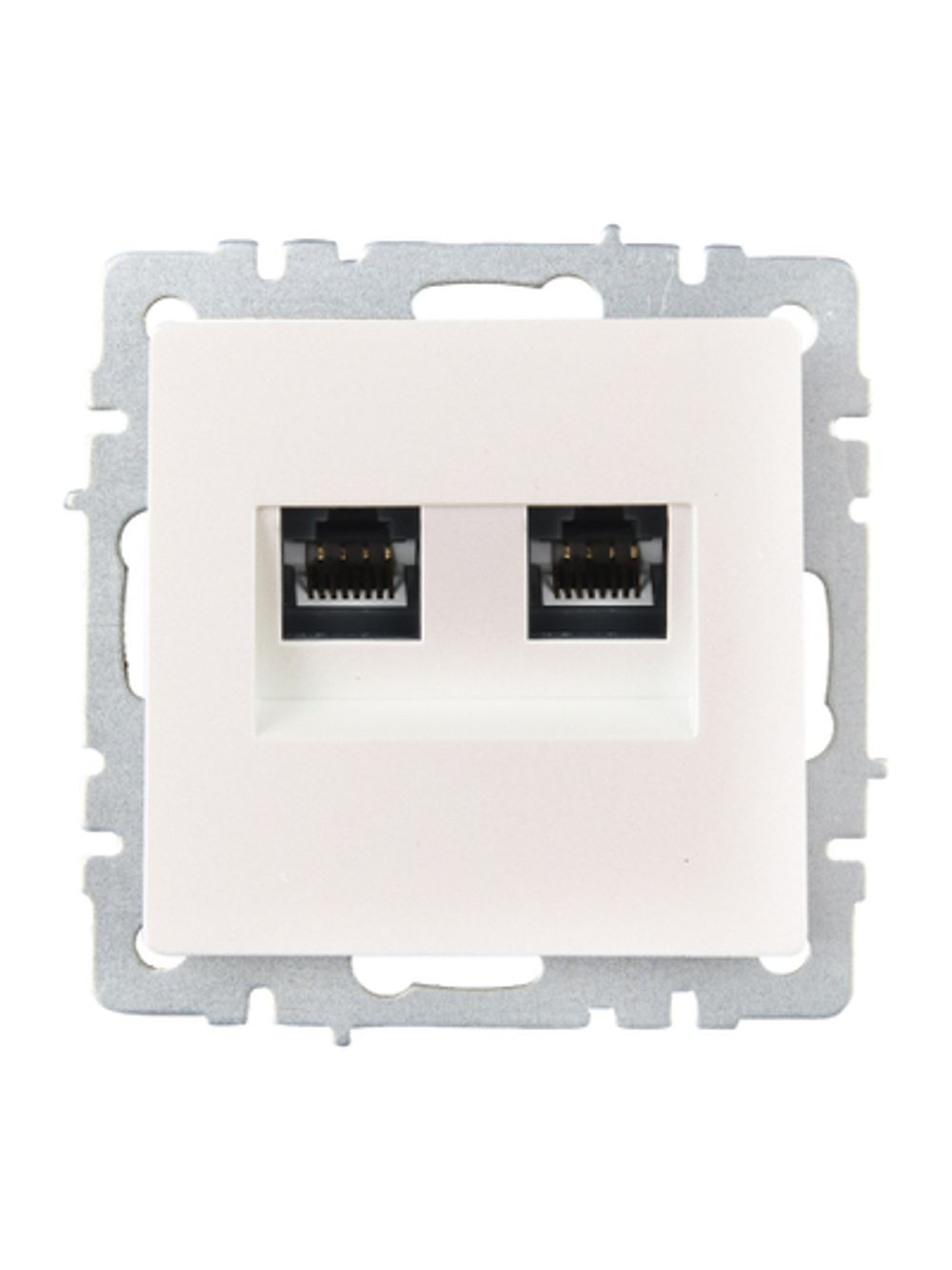 BRITE Розетка компьютерная двойная RJ45 кат.6 РК11-2-БрЖ жемчуг IEK