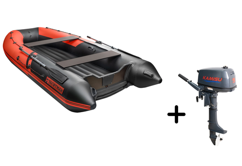 YACHTMAN-360 НДНД красный-черный + KAMISU T 5 BMS (комплект лодка + мотор)