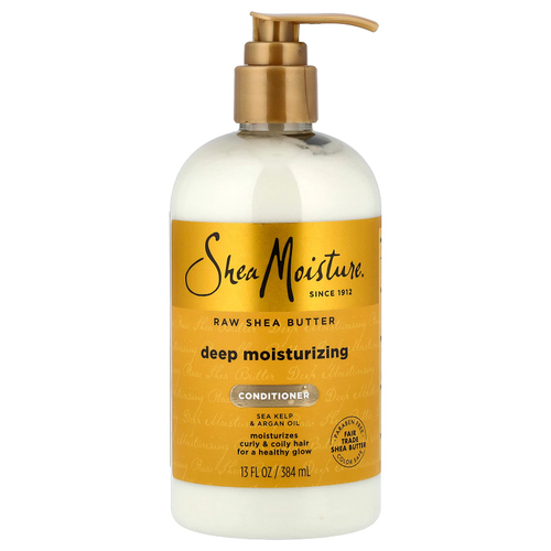 SheaMoisture, необработанное масло ши, глубоко увлажняющий кондиционер, для вьющихся и кудрявых волос, 384 мл (13 жидк. унций)