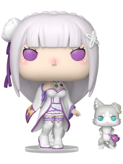 Фигурка Funko POP! Animation Re:Zero Emilia w/Puck (2112) 86515 / Фигурка Фанко ПОП! по мотивам аниме "Re: Zero - жизнь с нуля в другом мире", Эмилия