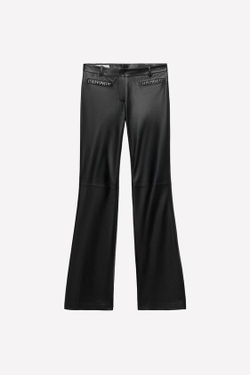 ZARA Х LUDOVIC DE SAINT SERNIN КОЖАНЫЕ БРЮКИ С ОТВОРОТАМИ, ЧЕРНЫЙ