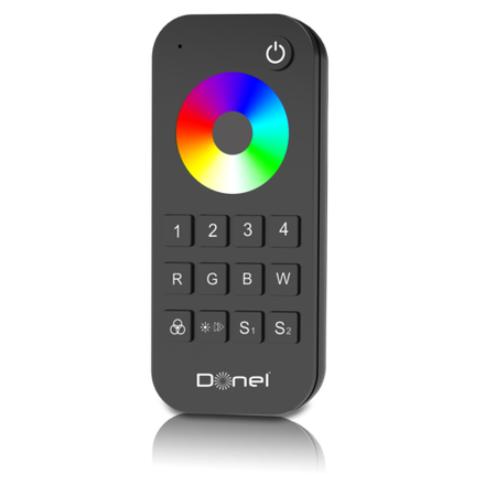 Пульт дистанционного управления RGB+W,  4 канала,  зона охвата 30 метров,  цвет черный