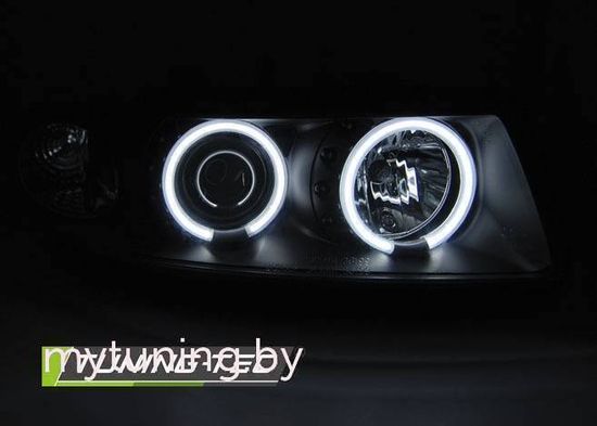 Передние фары Angel Eyes для Seat Leon 1M / Toledo 1M (99-05) CCFL Black