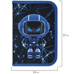 Пенал BRAUBERG, 1 отделение, полиэстер, 21х14 см, "Evil robot", 272328