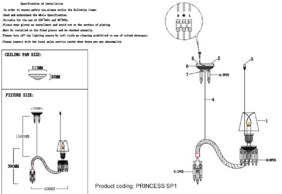 Подвесной светильник Crystal Lux Princess SP1
