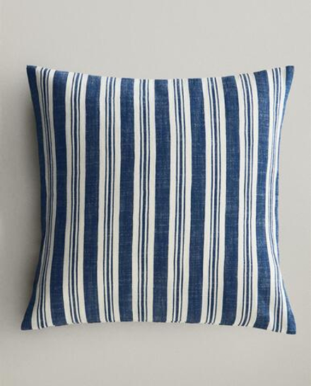 Zara Home наволочка декоративная из хлопка, синий, в полоску, 45x45 см