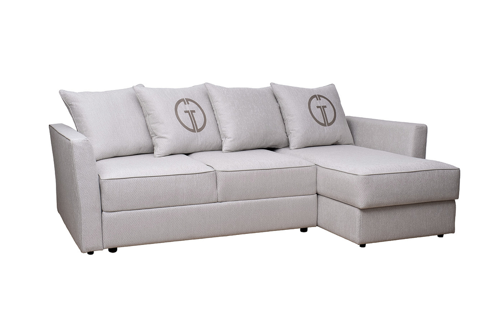 Диван Garda Decor Сорренто (Sorrento) 230 с канапе трехмест.раскл (Еврокнижка) Koza3803-SVSER+Nev83 230*156*90 см