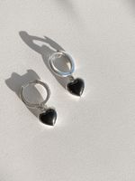 Серьги Heart S с чёрным ониксом