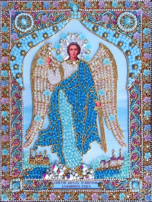 И-24а Набор для вышивания хрустальными камнями Ангел Хранитель домашнего очага (мал.)