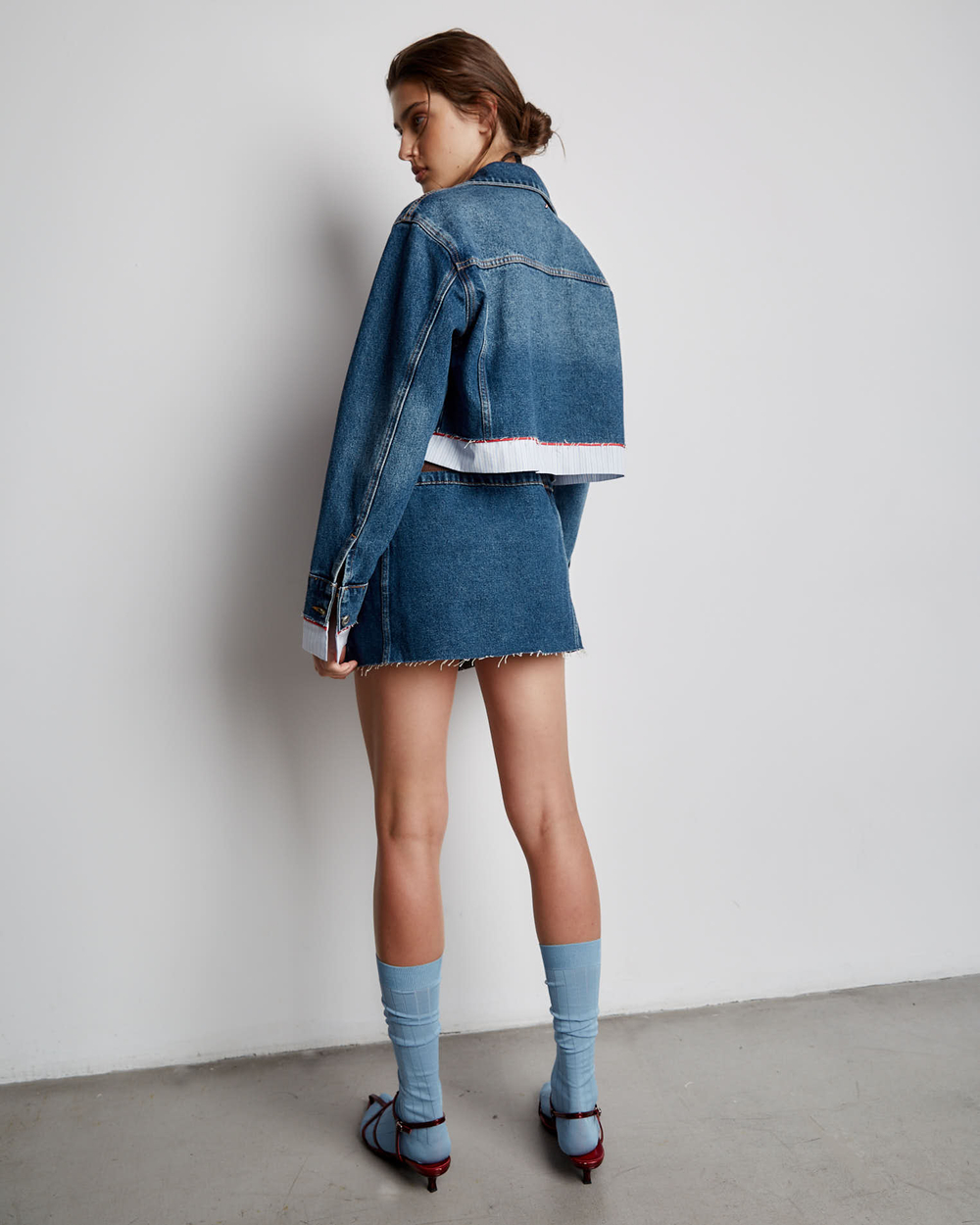 Джинсовая юбка мини синий