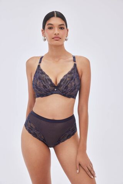 Темно-синий бюстгальтер Glow с мягкими чашечками на косточках (Размер: 70F) (Цвет: темно-синий)