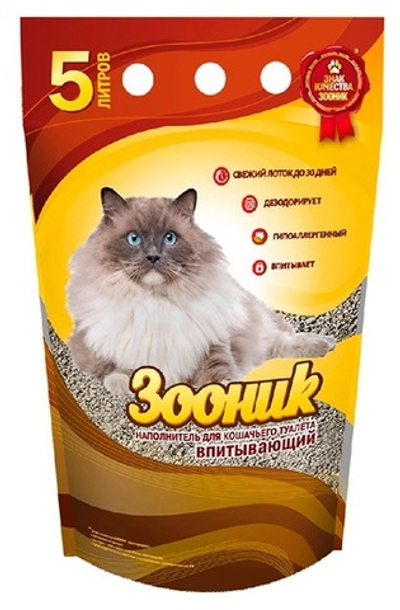 Кошач. наполнитель ЗООНИК впитывающий 5л