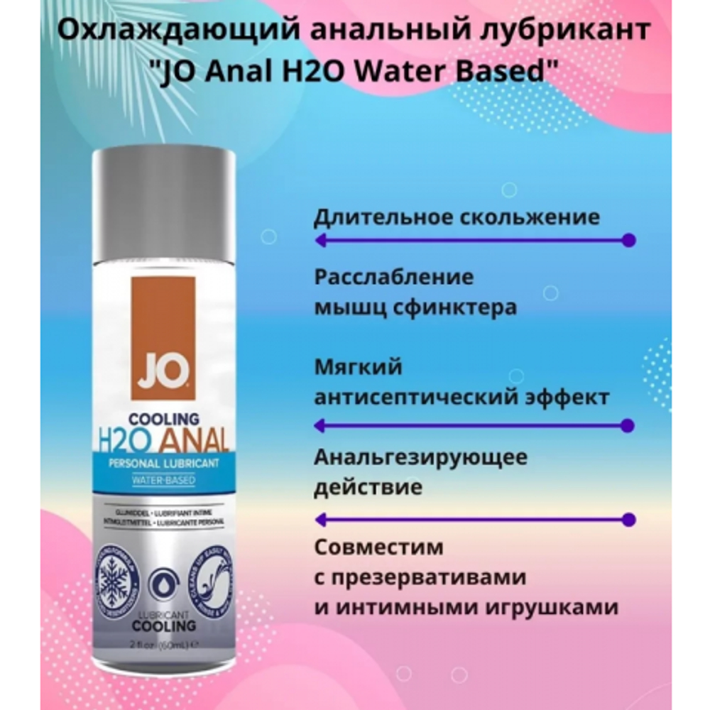 Анальный охлаждающий лубрикант на водной основе JO Anal H2O Cooling, 60 мл