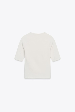 ZARA МЯГКАЯ ФУТБОЛКА, ЭКРЮ