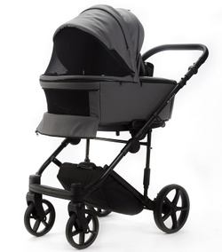 Детская коляска Adamex Zico Deluxe New 2 в 1 ZN-SA04 СЕРАЯ КОЖА