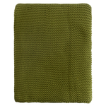 Плед из хлопка жемчужной вязки оливкового цвета из коллекции essential, 130х180 см