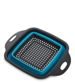 ЯЛ-06-25/3 Дуршлаг складной квадратный малый голубой