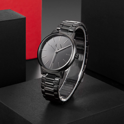 ARMANI EXCHANGEAE Wrist Watch Quartz Movement Stainless Steel Strap 42mm Black Dial Men"s Watches