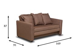 Диван-кровать из массива бруса "Имола" (шоколадный Twist Chocolate), ЕММ