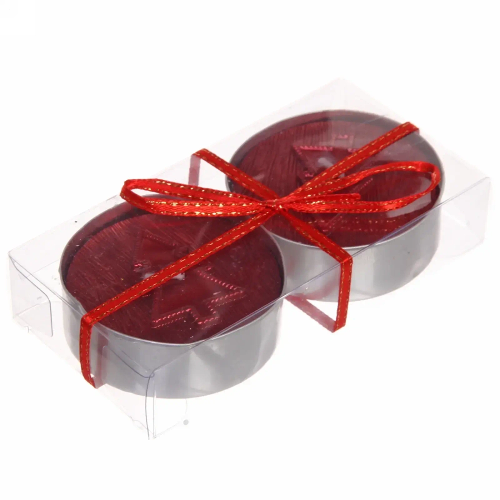 Свечи новогодние «Ёлочка объемная» 5,5 см (набор 2 шт), красный