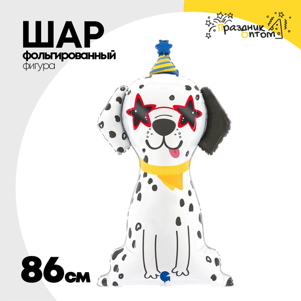 Шар Фольгированный Далматин нарядный (Белый)