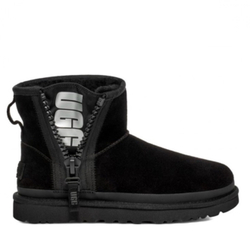 UGG Classic Mini Zipper Tape Logo Black