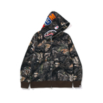 A Bathing Ape Bathing Ape Tree Edge Camo Shark Zip Up Худи