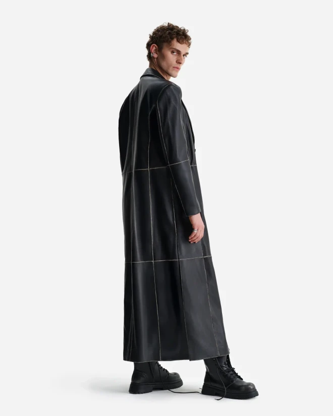 Пальто из кожи наппа