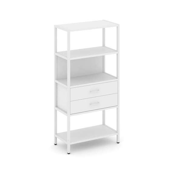 Shelf System Односекционный стеллаж четырехярусный с ящиками SN.STM-412 Белый/Металл Белый 810*400*1