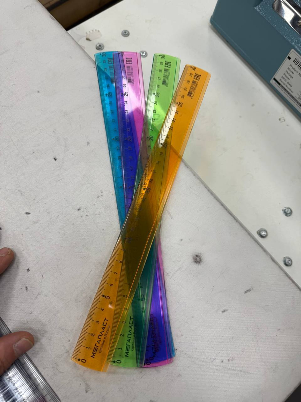 Линейка 30 см. пластиковая, 4 шт., тонированная ассорти