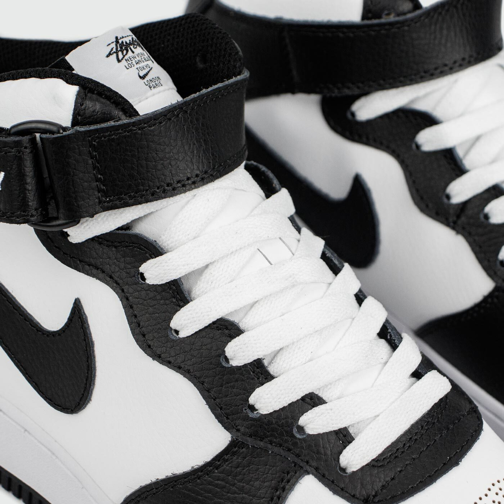Кроссовки Nike Air Force 1 Mid x Stussy White Black