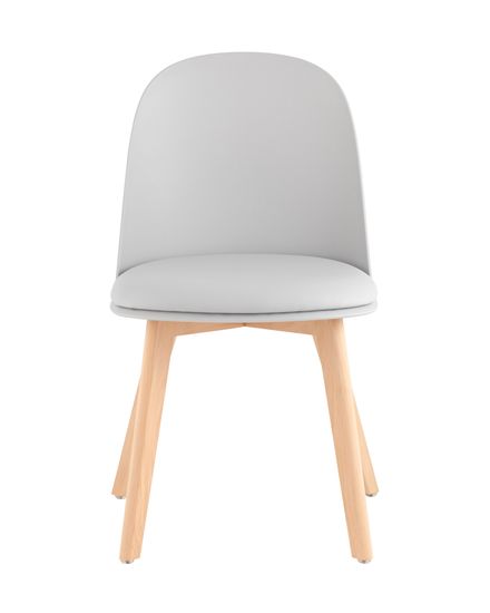 Стул Fog с подушкой светло-серый деревянные ножки