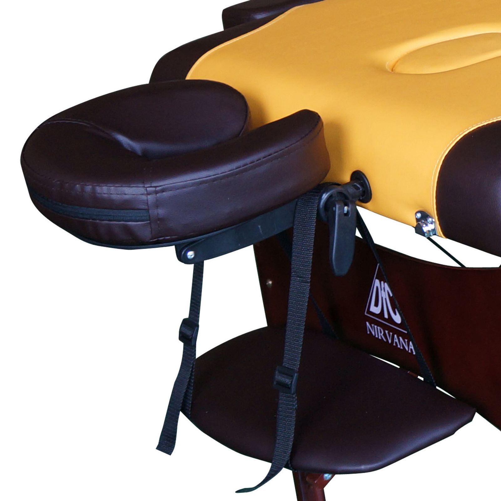 Массажный стол DFC NIRVANA, Relax, дерев. коричн.ножки, цвет горчичный с коричневым фото №5
