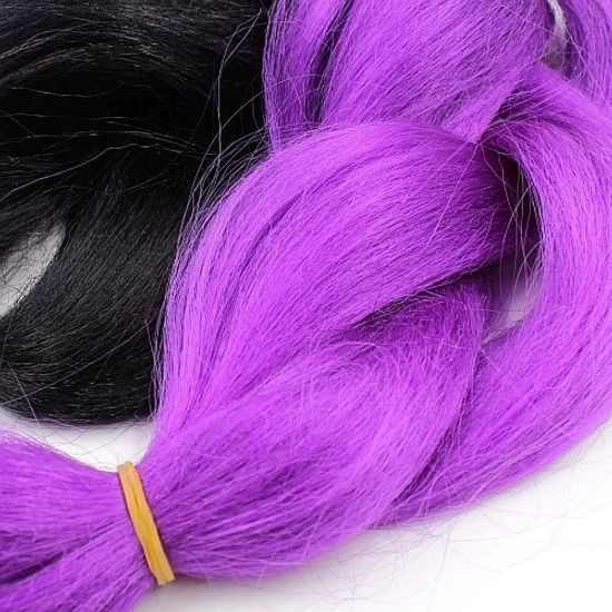 Канекалон 2-цветный 100гр 130см B28 черно лиловый