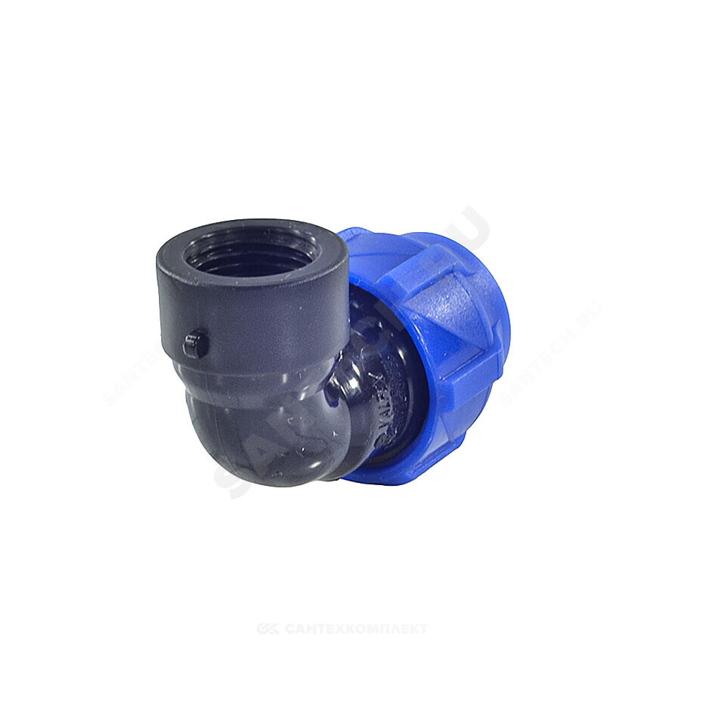 Отвод компрессионный ПЭ Дн 20х1/2"х90гр ВР Ру16 VALFEX 1210012320012