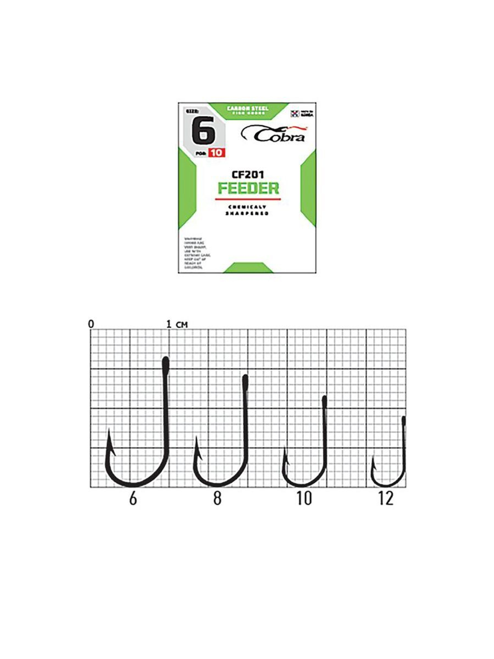 Крючки Cobra FEEDER CLASSIC серии CF201 размер 006 (упк.10шт.)