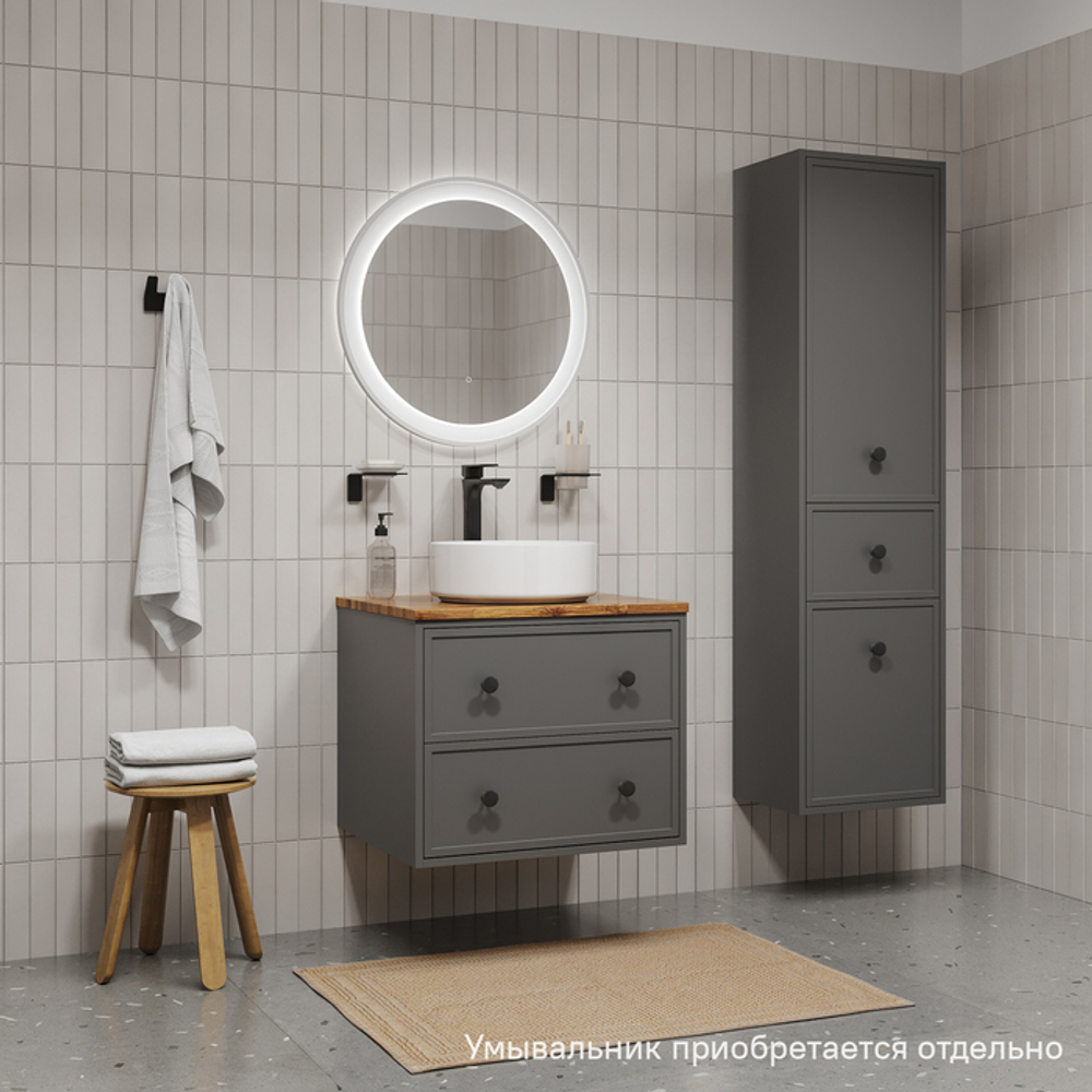 Тумба подвесная IDDIS Torr, под столешницу, 60 см, темно-серый, TOR60DBi95