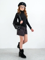 Школьная водолазка для девочки на осень в рубчик