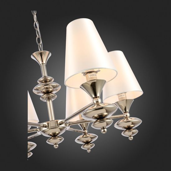 SL1137.103.06 Светильник подвесной Никель/Белый E14 6*40W RIONFO