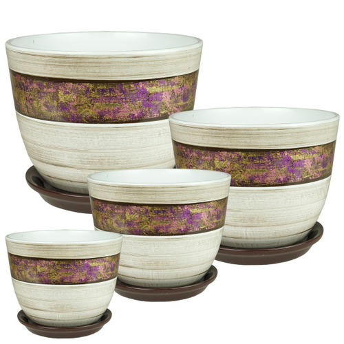 КАШПО САДЫ АУРИКИ ТРИДО МИЛАН КЕРАМИКА КОРИЧНЕВЫЙ-БЕЖЕВЫЙ 13 СМ РС 580/1