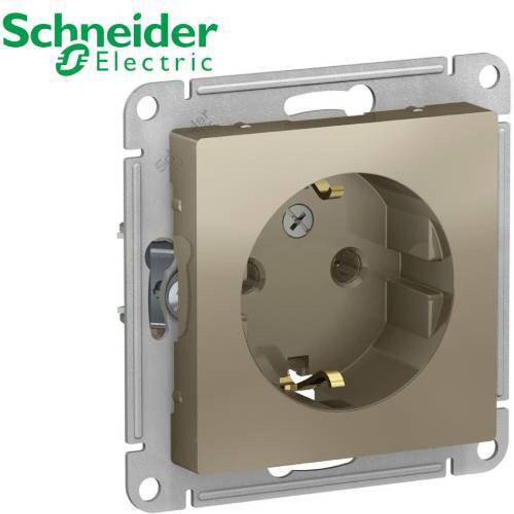 Розетка с/з (шампань) AtlasDesign Schneider ATN000543