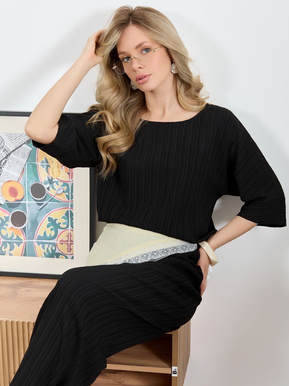 Блузка Сиеста-6 Виотекс ЧЁРНЫЙ