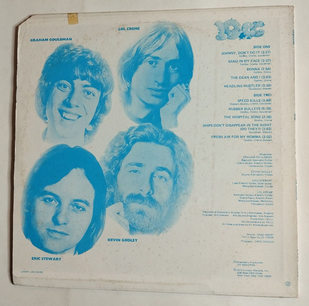 Винтажная виниловая пластинка LP10cc (USA 1973)