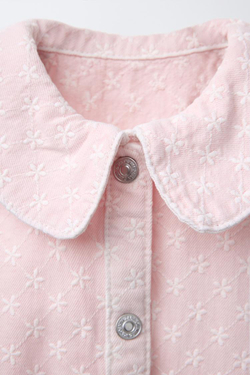 ZARA ПЛАТЬЕ ИЗ ТВИЛА С ЦВЕТОЧНОЙ ВЫШИВКОЙ, РОЗОВЫЙ