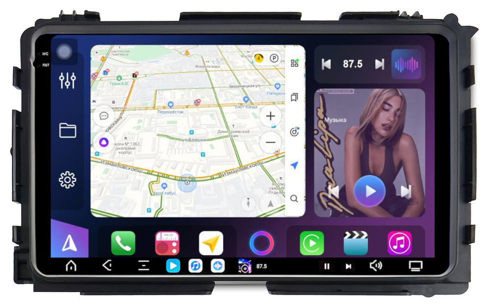 Магнитола для Honda Vezel 2013-2021 - FarCar GX9-9514 монитор 9.5" 2K QLED на Android 14, TS20, 6+128Гб, CarPlay, 4G SIM-слот