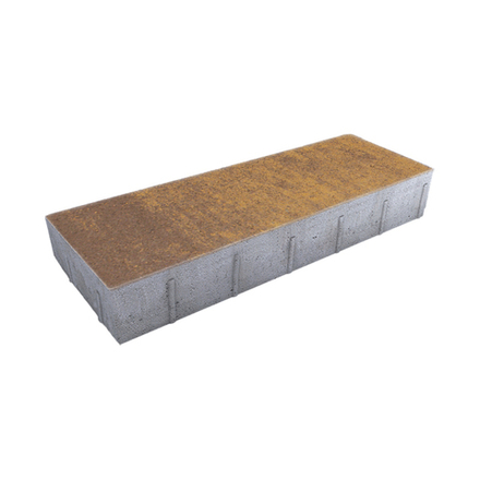 Тротуарная плитка ПРЯМОУГОЛЬНИК 600х200 мм - Листопад гладкий Янтарь