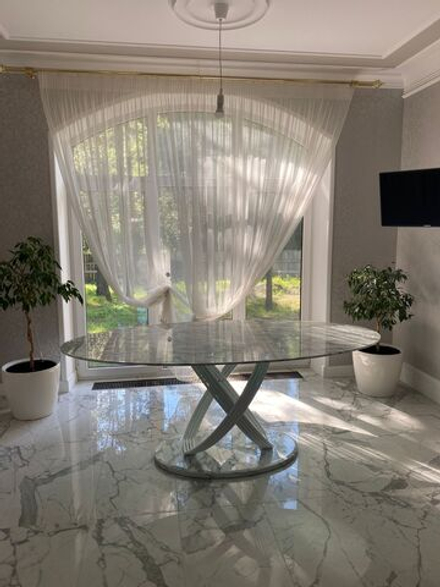 Стол обеденный Ist Casa Сфера Овал, 200х100х76 см, белый мрамор