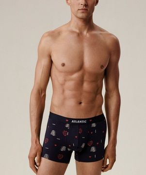 Трусы мужские боксеры (2шт) Atlantic 2GMH-029, хлопок, темно-синий + красный